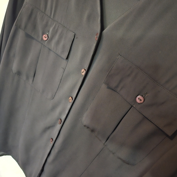 Jones New York Petite Classic Sheer Button Up Blouse - Picture 5 of 8